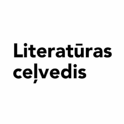 Logotips. Uz baltā fonā lielie melnie burti "Literatūras ceļvedis".