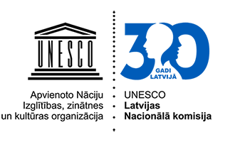 Logotips bez fona Unesco 30 gadi Latvijā