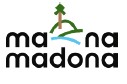 Madonas pilsētas logotips uz baltā fonā "Mana Madona'