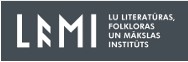 LU Literatūras, folkloras un mākslas institūts rakstīts ar baltiem burtiem uz pelēkā fona.